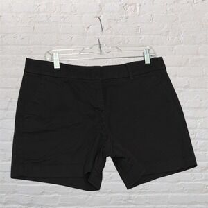 Nautica Womens Black Chino Shorts Size 12 Cotton Blend Stretch Flat Front Casual